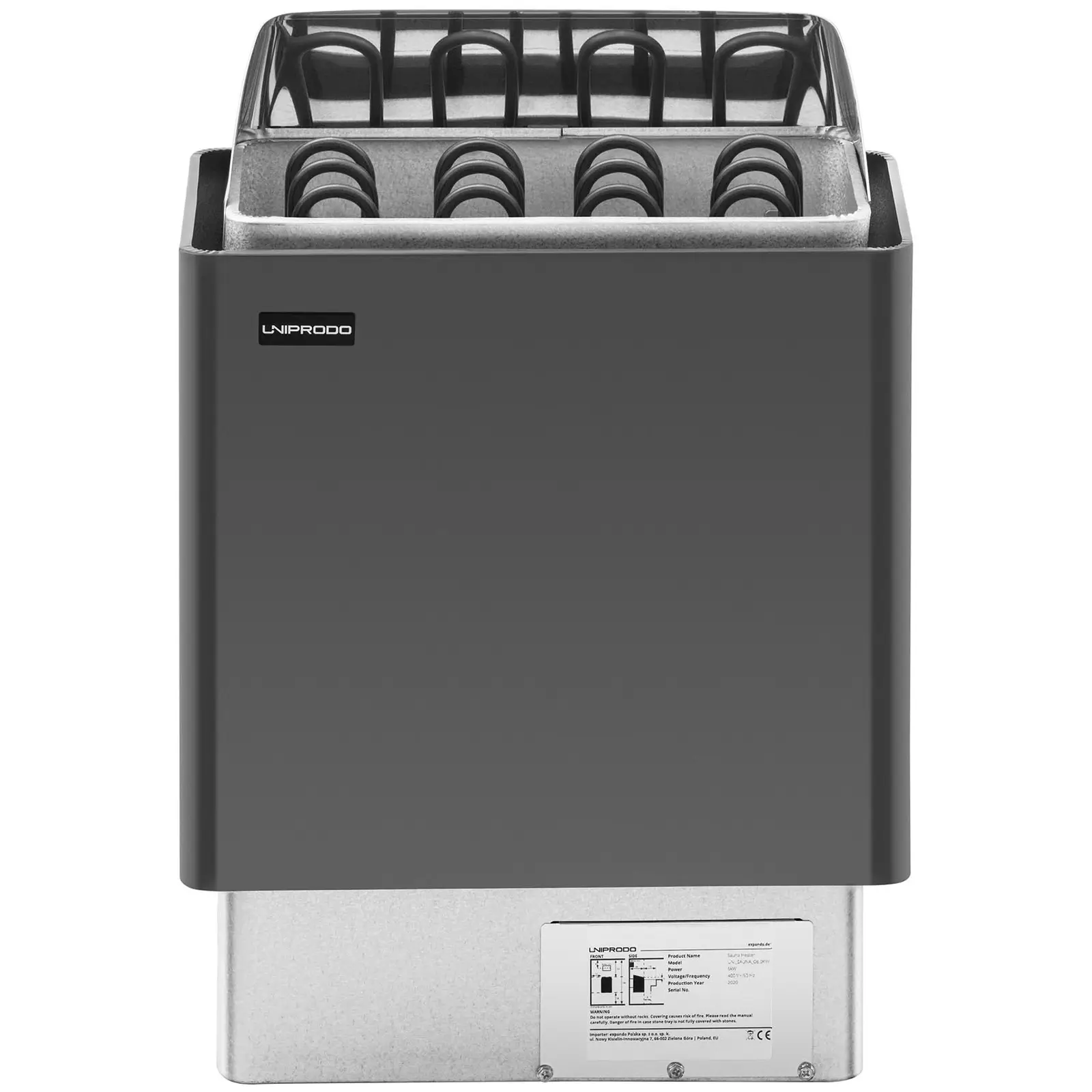 Saunaovn - sæt inkl. kontrolpanel - 6 kW - 30 til 110 °C (Forsendelsesvægt: 0 kg)