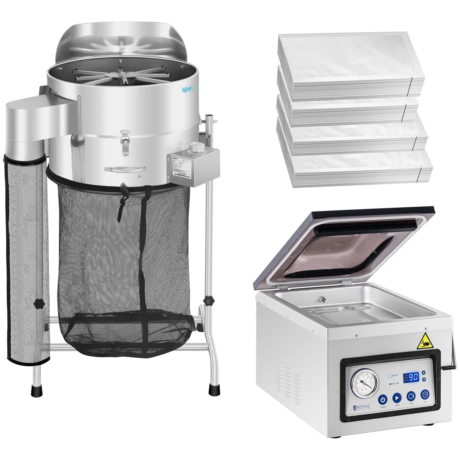 Kit machine à manucurer électrique et machine sous vide alimentaire avec 4 x 100 sacs sous vide