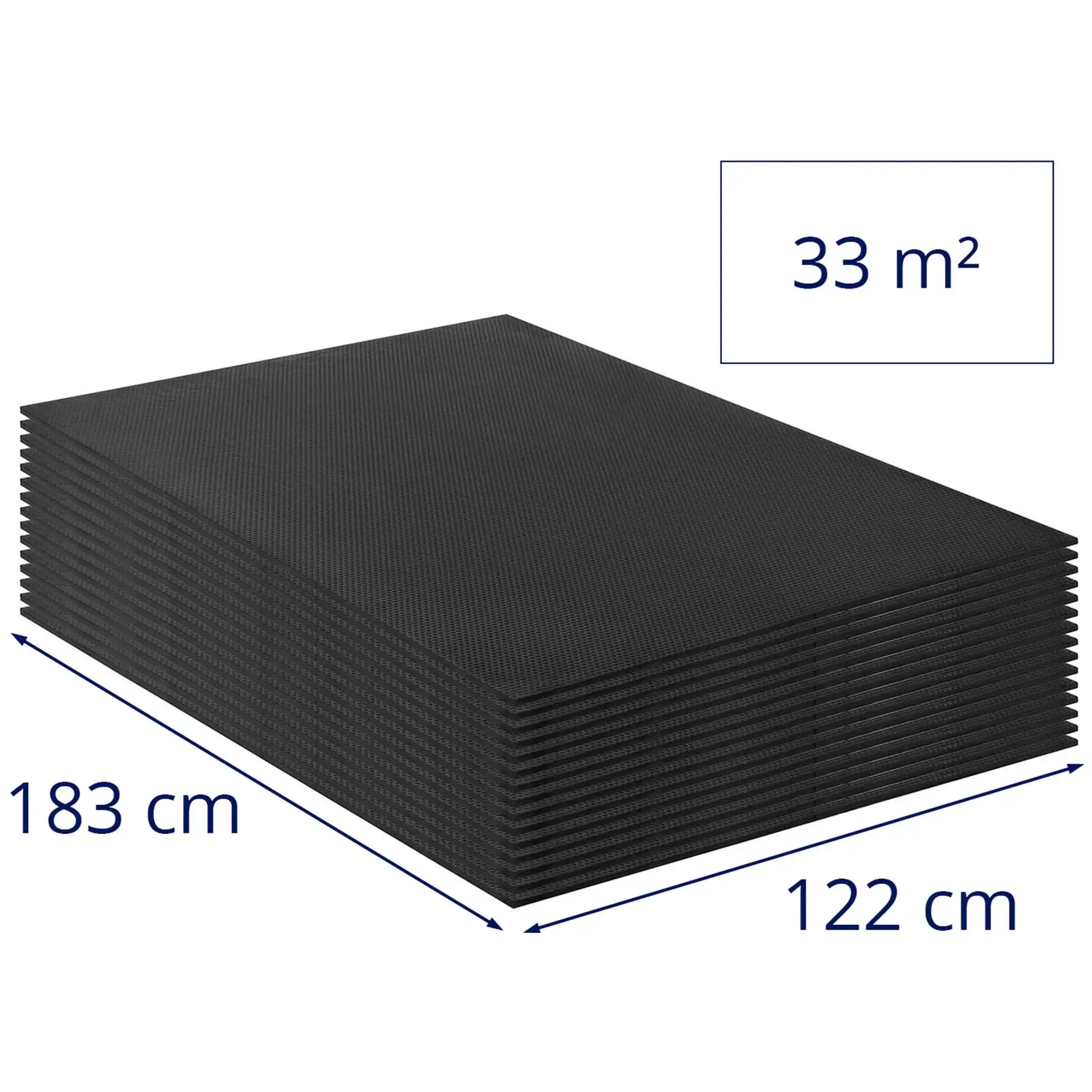 Tappeto in gomma per stalle - Set da 15 - Con scanalature di drenaggio - 1830 x 1220 mm - Per 33,45 m²