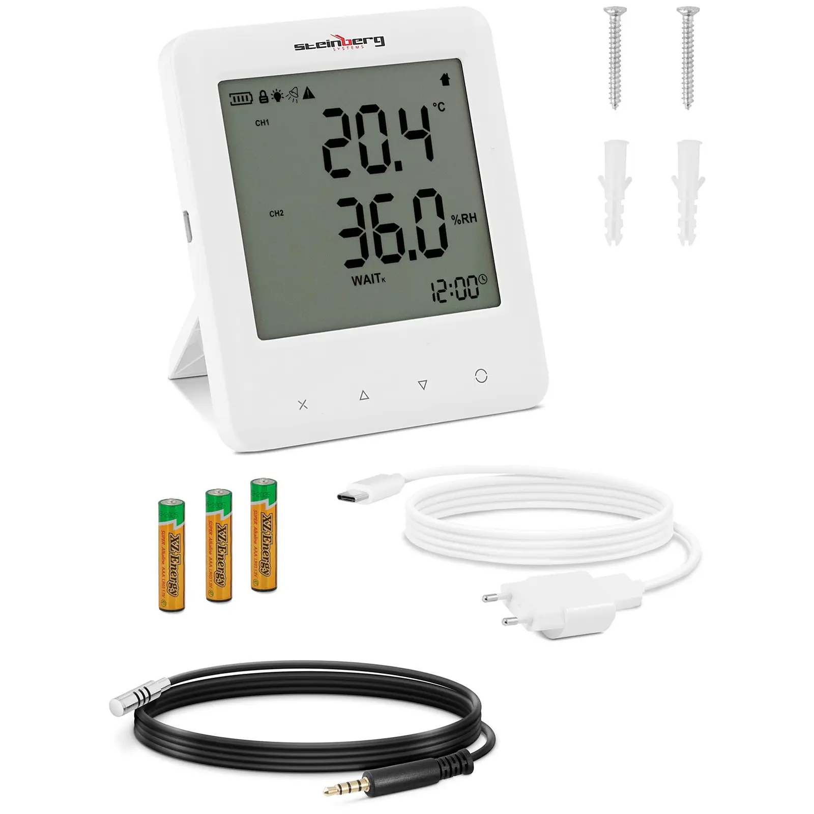 CO2-måler med ekstern sensor - inkl. temperatur og fuktighet