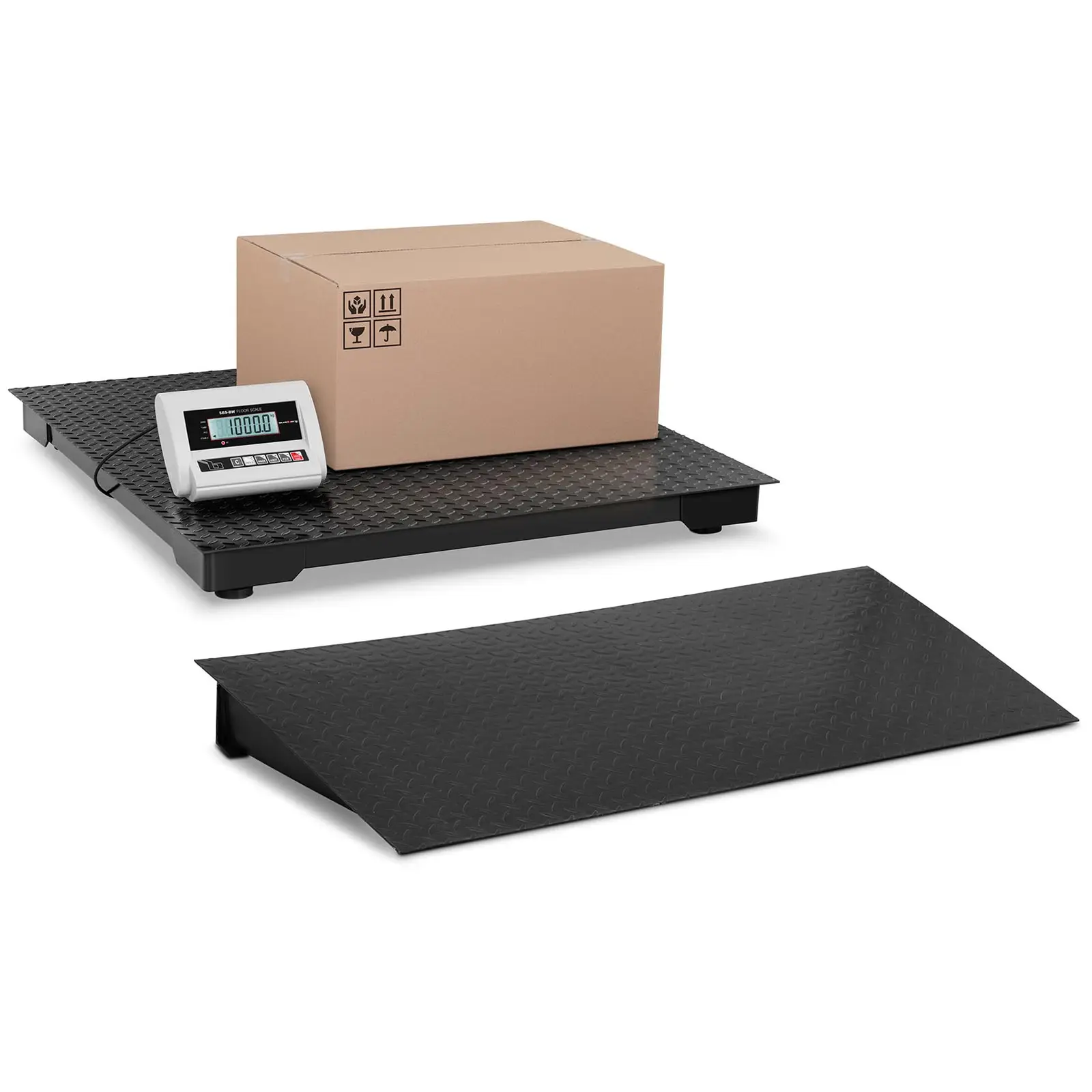 Podlahová váha s rampou - súprava - 1 000 kg/0,5 kg - LCD - batéria 10 h 