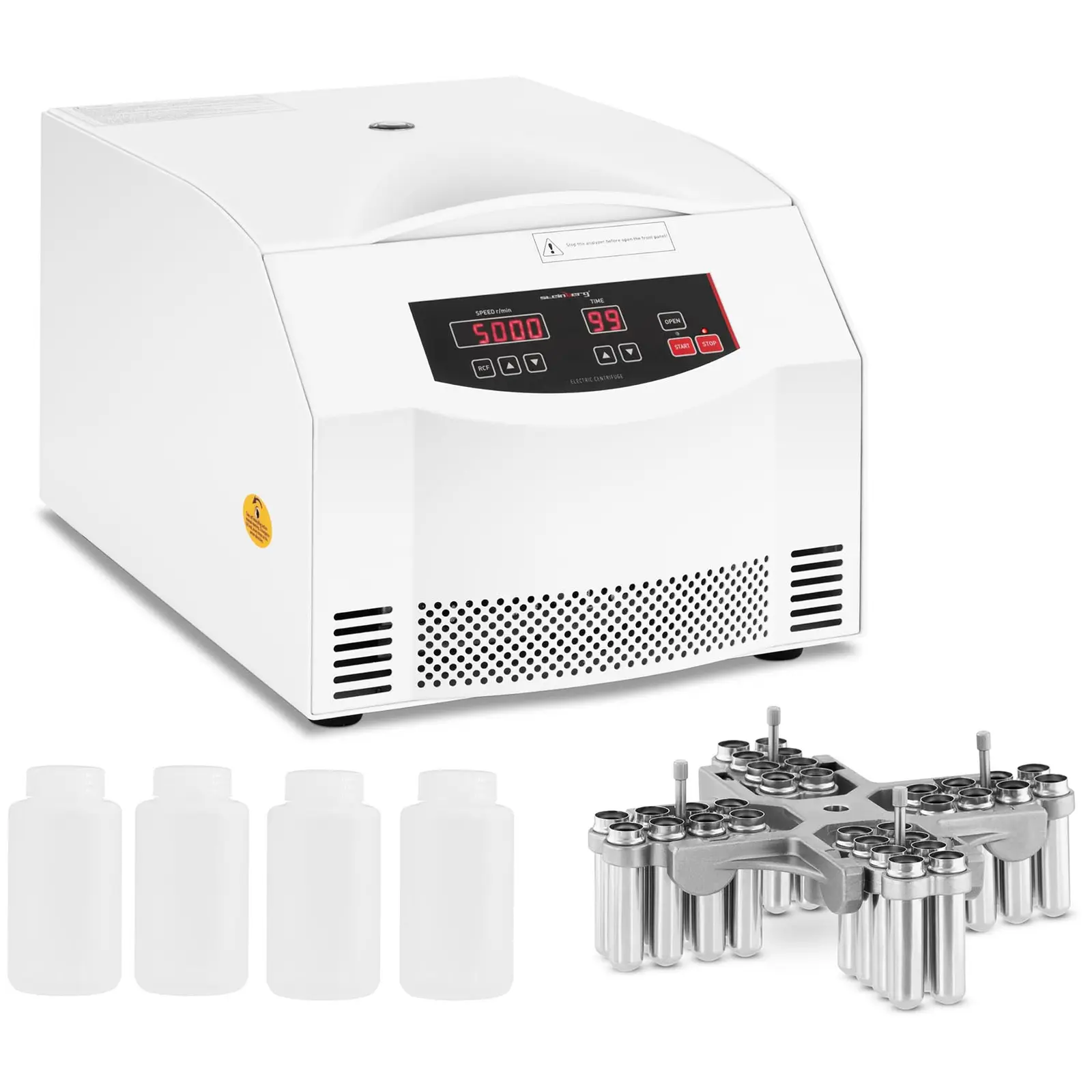 Kit Centrifugeuse de laboratoire - 4 x 250 ml - FCR 4 420 xg - Avec rotor libre - 32 x 10 ml - Et 8 adaptateurs 10 ml vers 5 ml