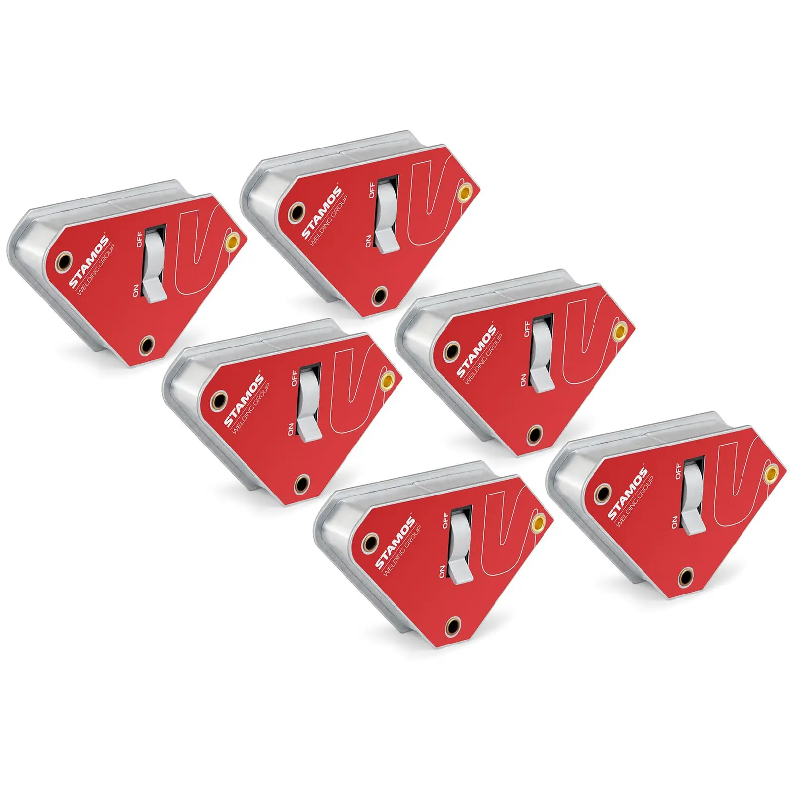 Welding magnet - set of 6 - switch - 45/90° - 30 kg