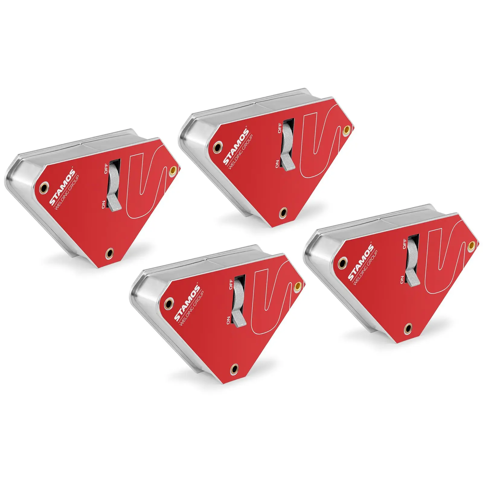 Welding magnet - Set of 4 - switch - 45/90° - 55 kg