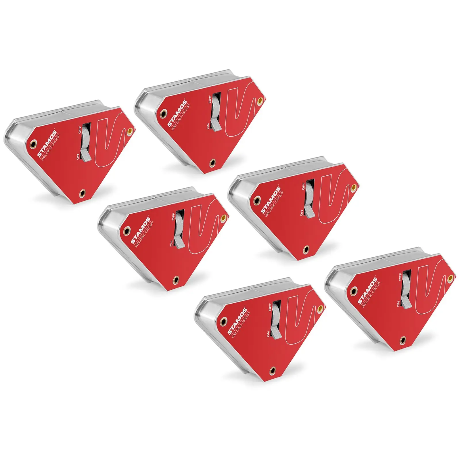 Aimant soudure - lot de 6 - interrupteur - 45/90° - 55 kg