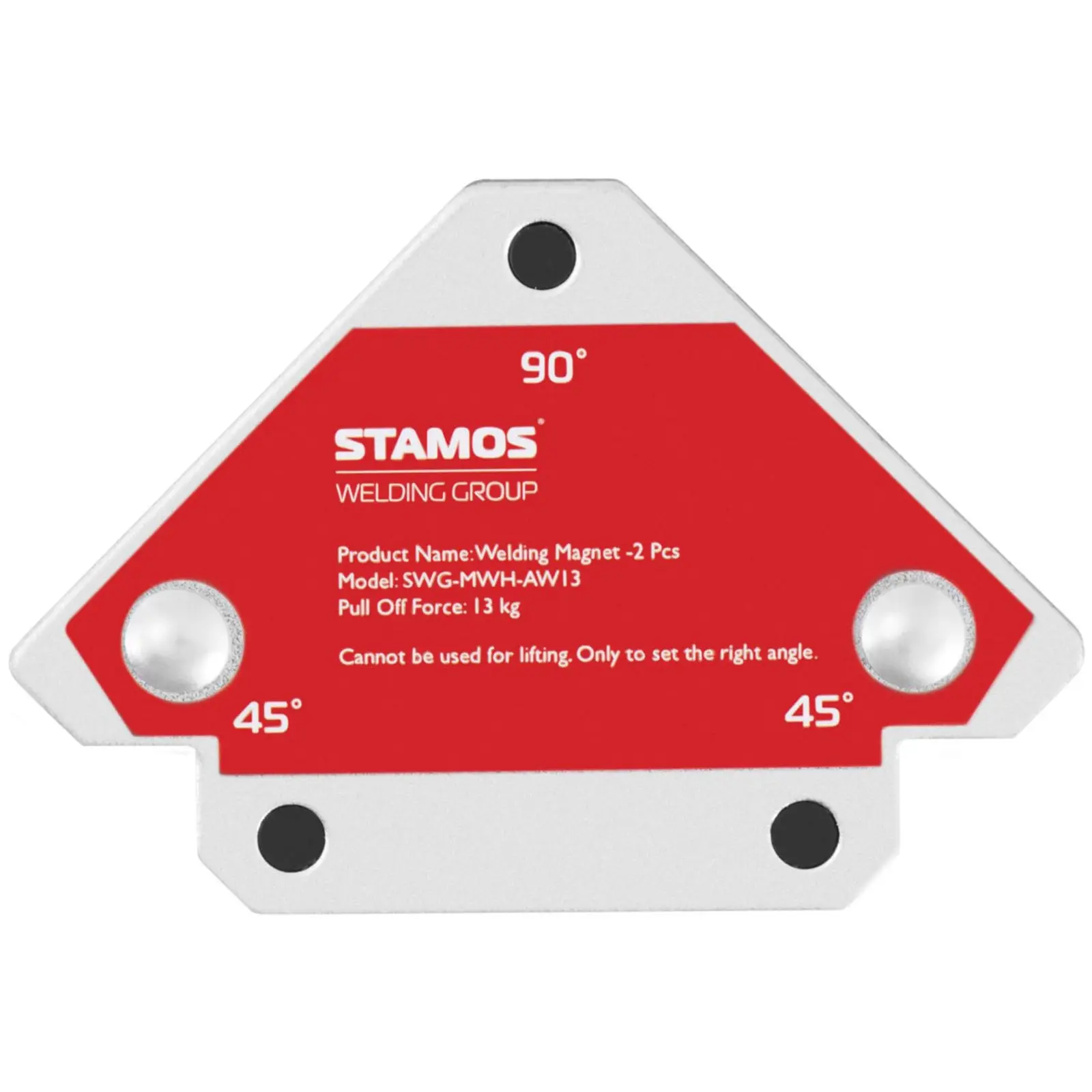 Sveisemagnet - sett med 6 - 45/90/135° - 13 kg