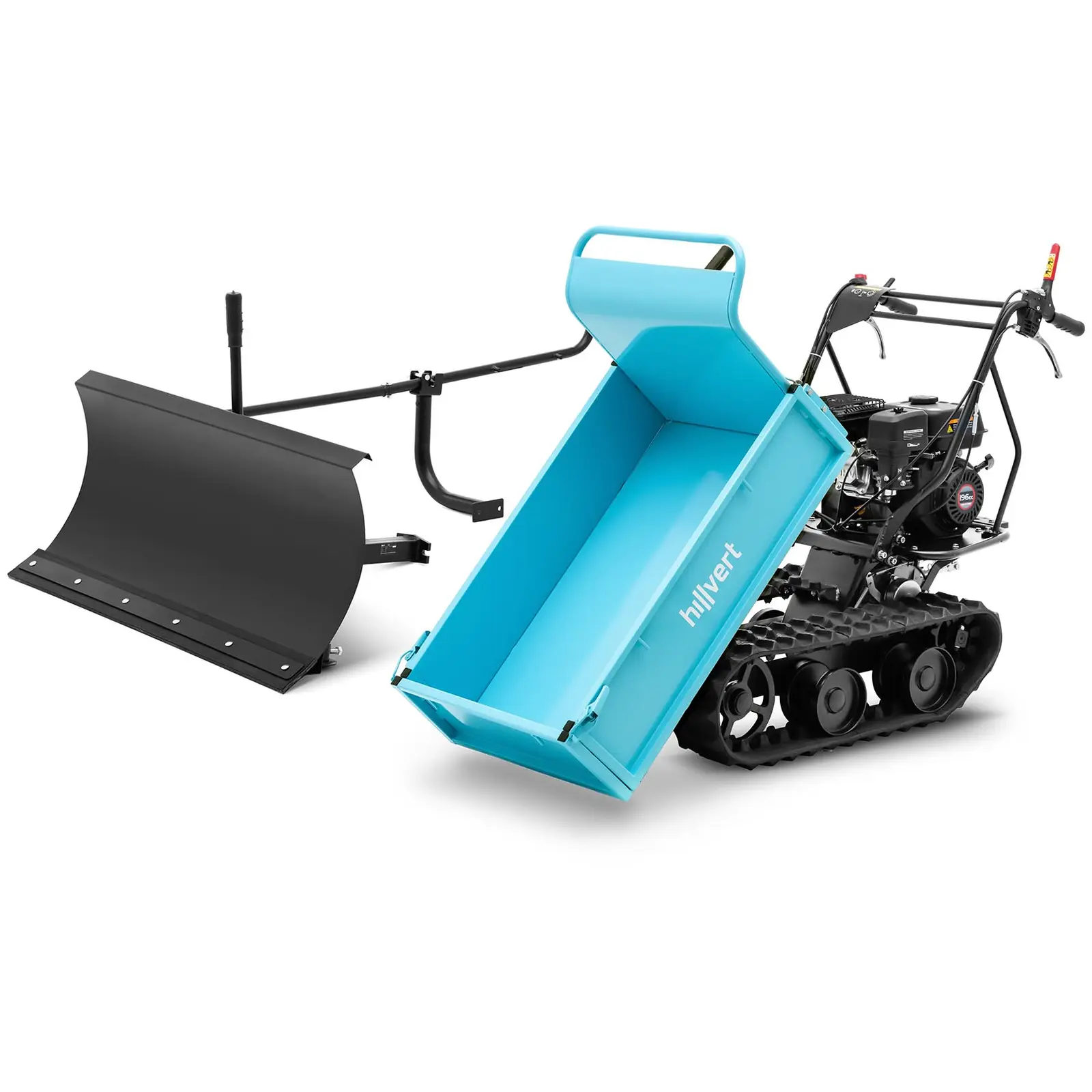 Motorové kolečko / dumper - s pásy - do 350 kg - benzínový motor s 4.1 kW - včetně sněžného pluhu