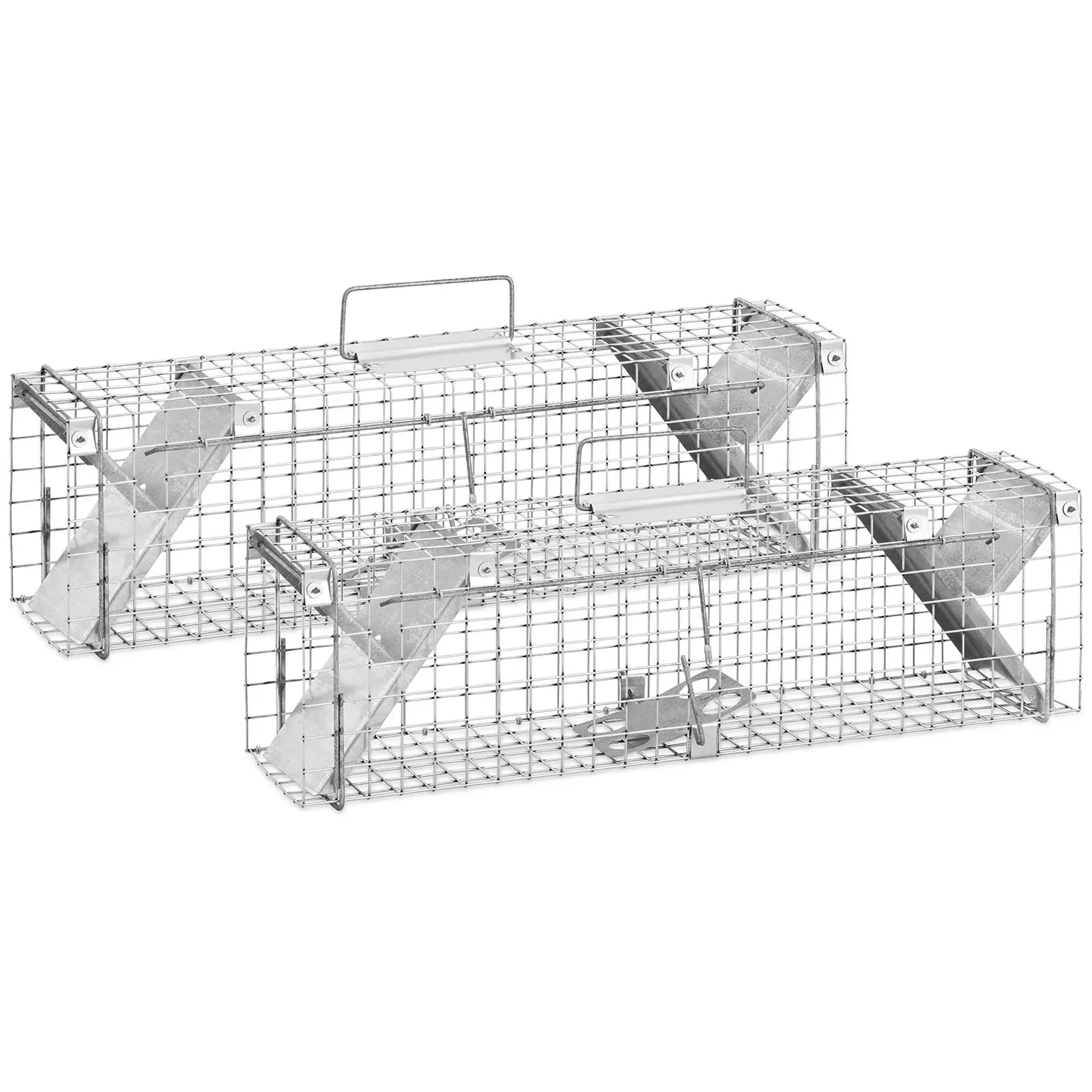 Cage piège - 65 x 17 x 20 cm - taille de la grille : 25 x 25 mm - Lot de 2