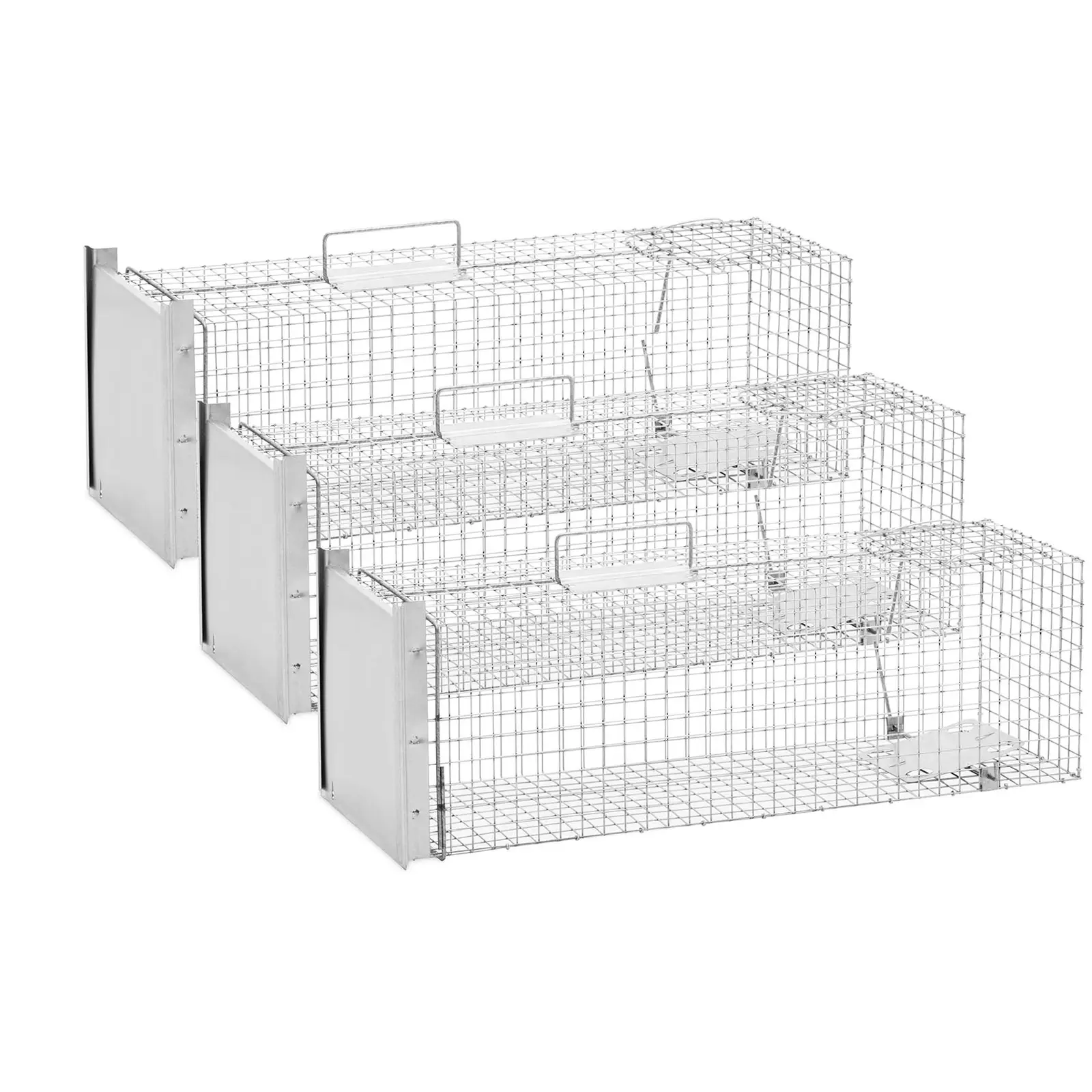 Cage piège - 82 x 26 x 26 cm - maillage : 25 x 25 mm - Lot de 3