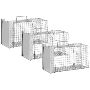 Humane animal trap - 50 x 20 x 27 cm - Grid size: 25 x 25 mm - 3 pieces
