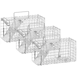 Lot de 3 cages piège - 35,50 x 15,50 x 19 cm - dimension maille de grillage : 25 x 25 mm