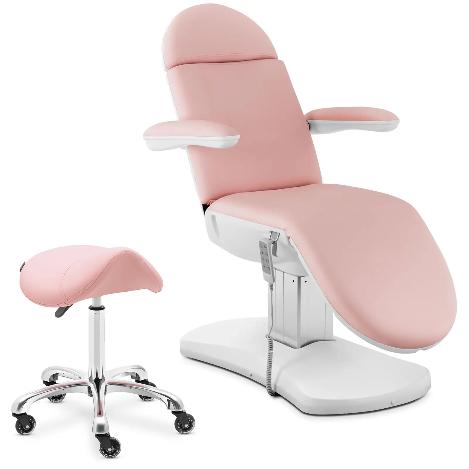 Cadeira de cosmética e cadeira de selim - cor-de-rosa, branco