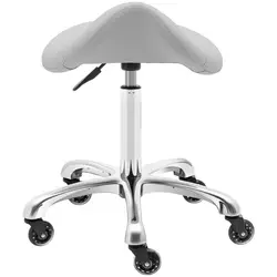 Pedikyrstol med sadelkrakk - lys grå