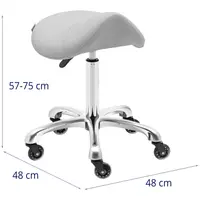 Stolička na ošetrovanie nôh so sedlovou stoličkou - svetlo šedá