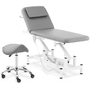 Massage table with saddle stool - dark grey