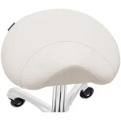 Beauty couch with saddle stool - beige, white