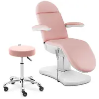 Pohovka pro krásu s pojízdnou stoličkou - růžová, bílá