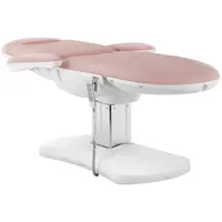 Camilla de estética y taburete con ruedas - rosa, blanco