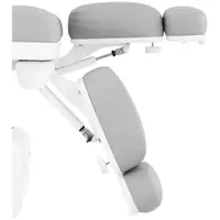Pedicure chair with rolling stool - light grey