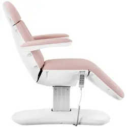 Beauty couch & rolling stool with backrest - pink, white