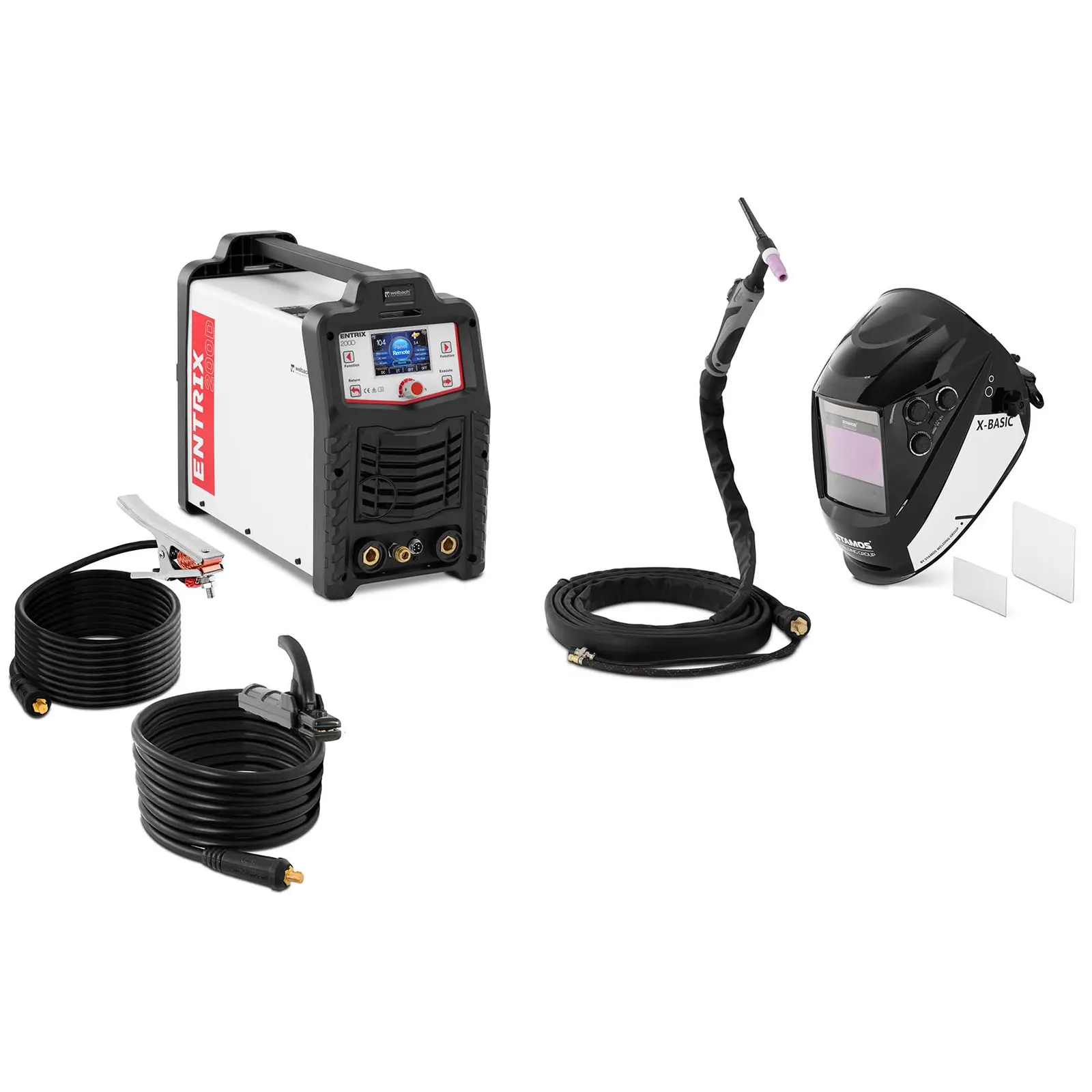 Welding set - ALU welder - 200 A - pulse - digital - welding helmet X-Basic