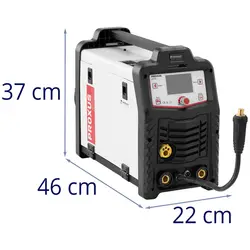 MIG/MAG welder - 200 A - Duty Cycle 80 % - Welding helmet Colour Glass Y-100 - 2 welding magnets 30/45/60/75/90/105/135° - 25 kg