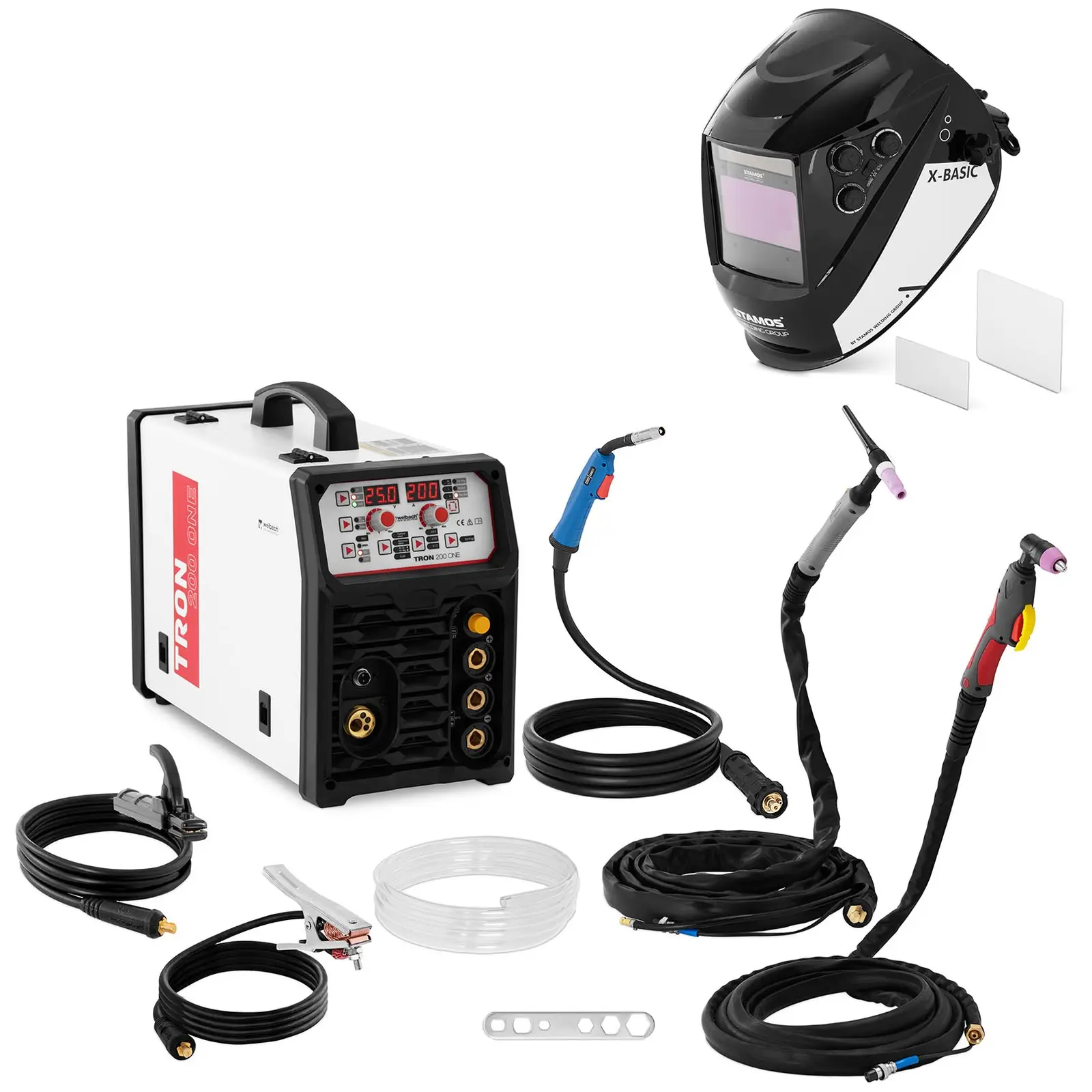 Welding set - Combination welder - 200 A - Duty Cycle 60 % - Welding helmet X-Basic