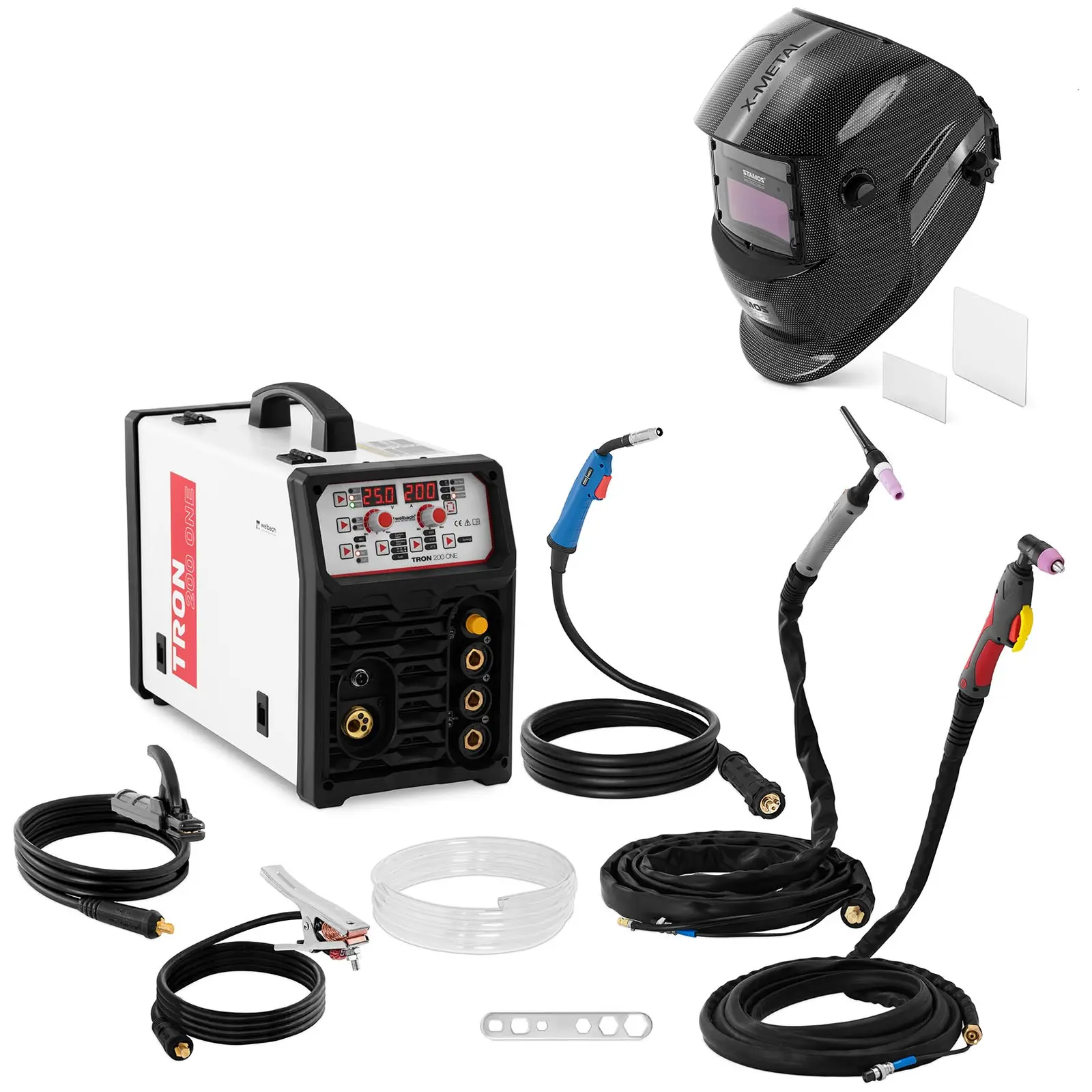 Welding set - Combination welder - 200 A - Duty Cycle 60 % - Welding helmet X-Metal