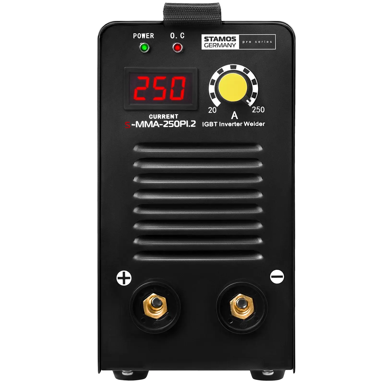 Hegesztőkészlet MMA hegesztőgép - 250 A - 8 m-es kábel - 60% Duty Cycle - E308L-17 elektródák - 2,5 x 300 mm - 5 kg & E6013 - Ø 2,5 x 350 mm - 5 kg