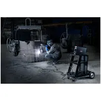 Welding set Electrode welder - 250 A - 8 m cable - 60 % Duty Cycle - welding helmet Colour Glass Y-100 - electrodes E7018 - basic - Ø 2,5 x 350 mm - 5 kg