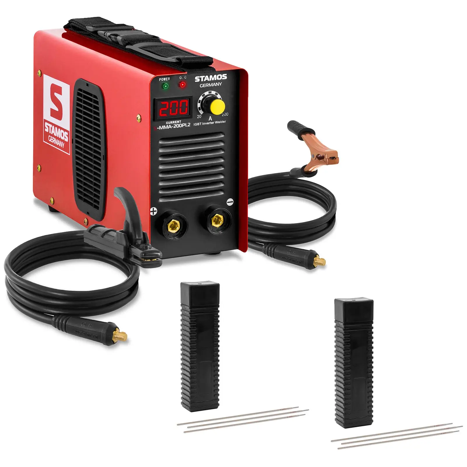 Welding set Electrode welder - 200 A - 60 % Duty Cycle - Electrodes E6013 - Ø 2,5 x 350 mm - 2 x 5 kg