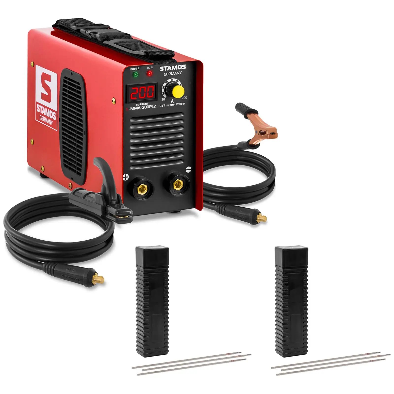 Welding set Electrode welder - 200 A - 60 % Duty Cycle - Electrodes E6013 - Rutile cellulose - Ø 3.2 x 350 mm - 2 x 5 kg