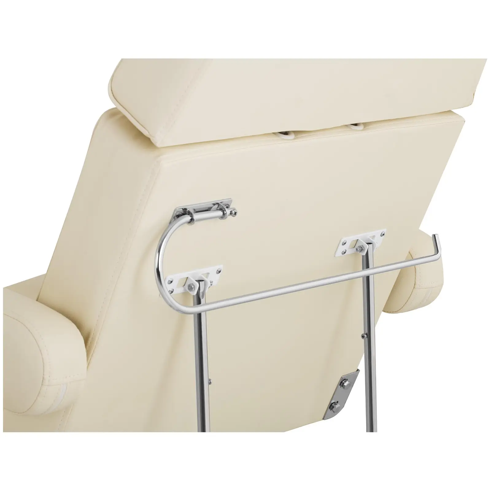 Foot care chair & rolling stool with backrest - beige