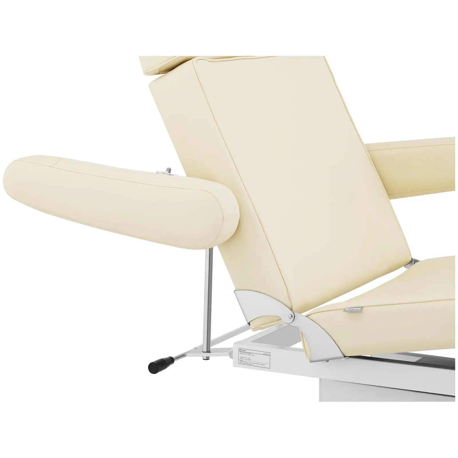 Foot care chair & rolling stool with backrest - beige