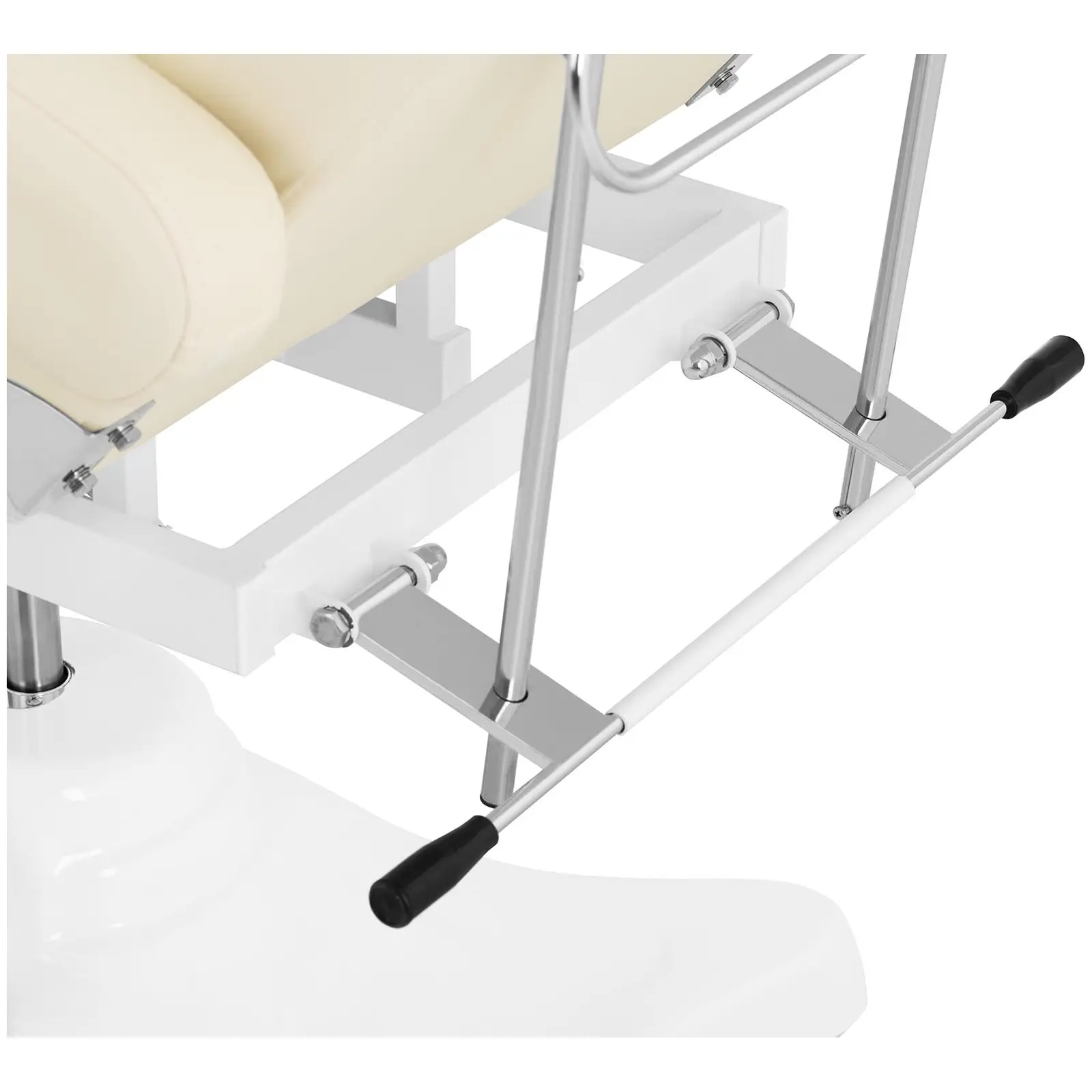 Foot care chair & rolling stool with backrest - beige