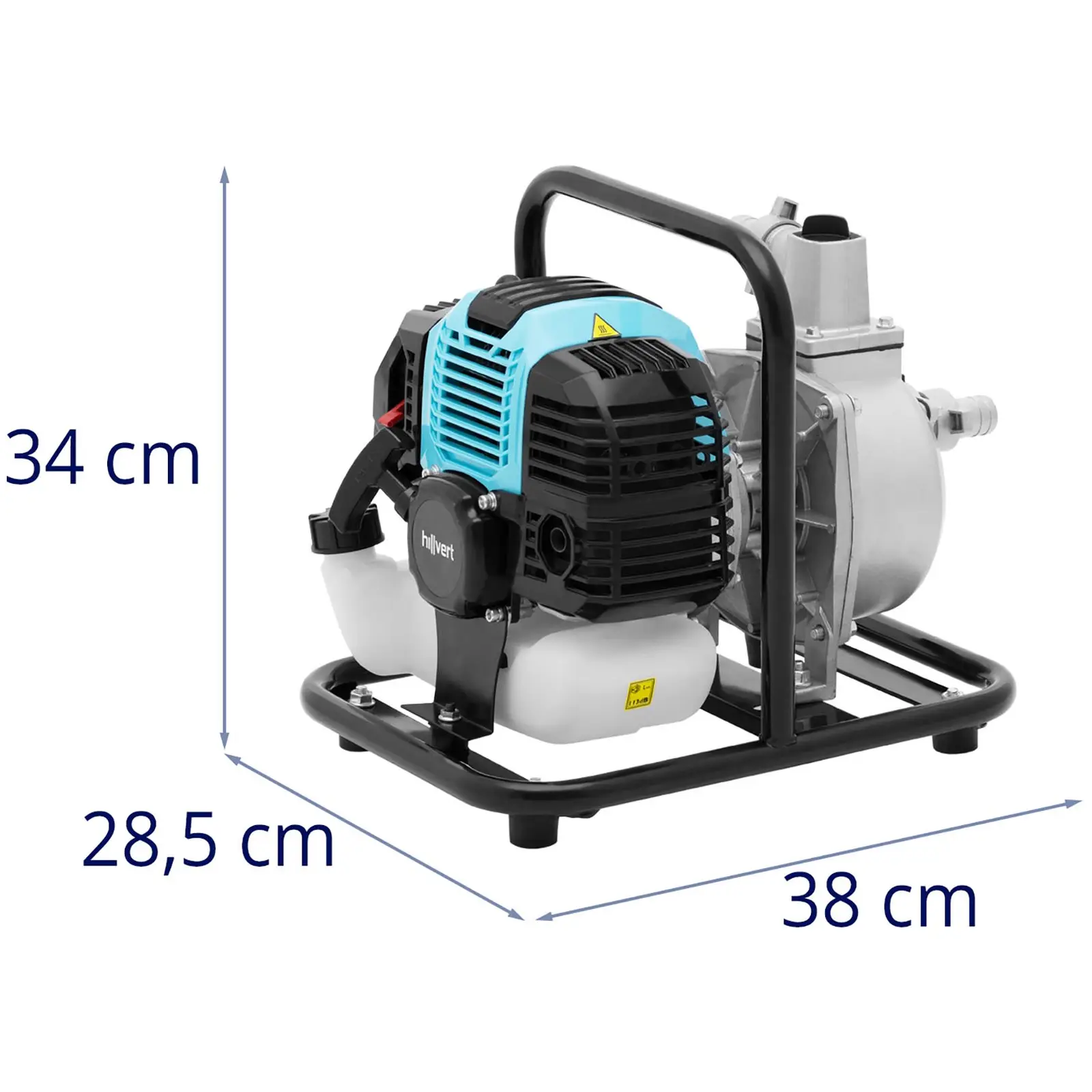 Motopompa a benzina - 1,2 kW - 10 m³/h - Con tubo piatto - 1" - 20 m - 0 - 8 bar