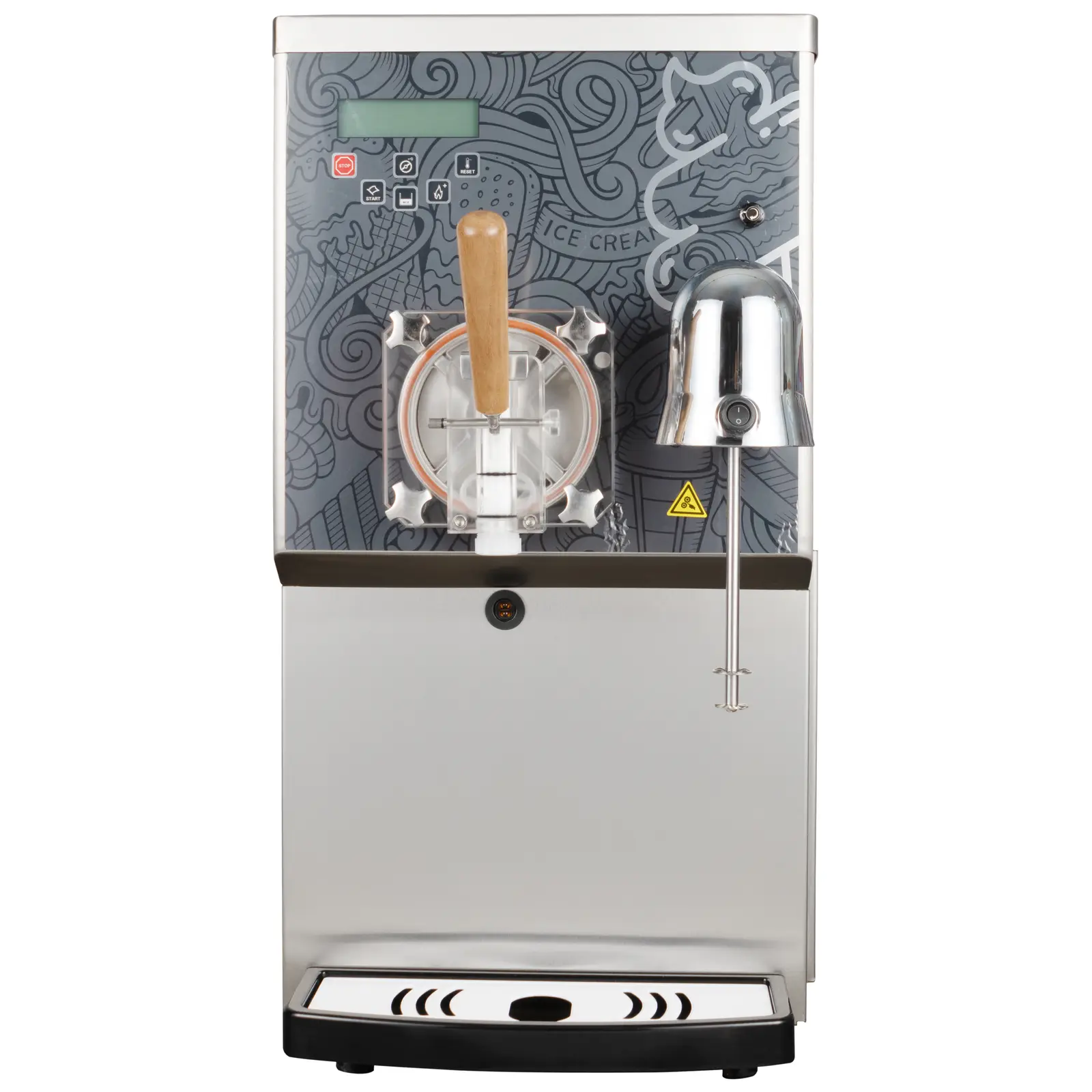 Slush-Eis-Maschine mit Milchshaker - 24 l / 4 l - 50 kg/h - LED-Anzeige - Royal Catering (Abtropfschale: Ja)